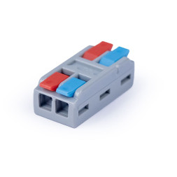 Клемма соединительная Cabeus MX-2 (11424c) (1 полюс, 2 зажима, 0.08–4.0 мм², с рычагом)