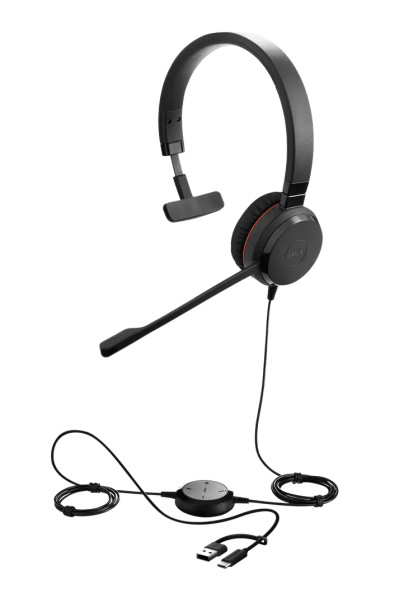 Гарнитура Jabra Evolve 30 II, Mono MS, USB C/A adapter/Jack 3.5