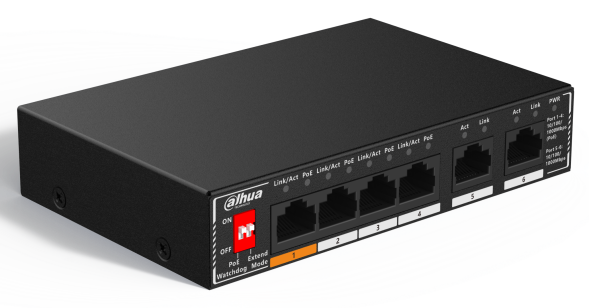Коммутатор Dahua DH-SG1006P (6 x RJ45 1G, PoE 60 W)