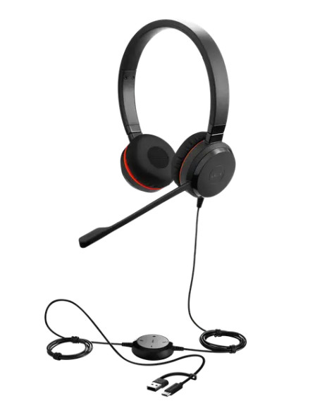 Гарнитура Jabra Evolve 20, Stereo MS, USB C/A adapter