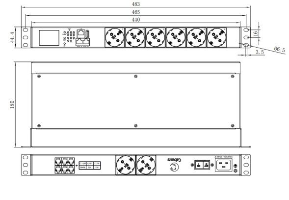 Блок распределения питания управляемый Cabeus SMART-PDU-C20-8S22-CM (12592c)