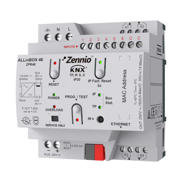 Многофункциональное KNX-устройство Zennio ALLinBOX 46 (ZPR46)