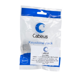 Адаптер проходной Cabeus KJ-RJ45-Cat.6-SH-180-Toolless (RJ45-DIDC, CAT.6, FTP, Keystone Jack) (7966c)