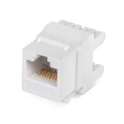 Адаптер проходной Cabeus KJ-RJ45-Cat.6a-180 (RJ45-DIDC, CAT.6A, UTP, Keystone Jack) (7654c)