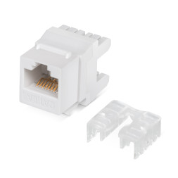 Адаптер проходной Cabeus KJ-RJ45-Cat.6a-180 (RJ45-DIDC, CAT.6A, UTP, Keystone Jack) (7654c)