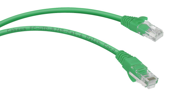 Патч-корд Cabeus PC-UTP-RJ45-Cat.6-1.5m-GN (8685c) (U/UTP, CAT.6, PVC, 1.5 м, зеленый)