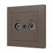 Накладка на TV-R розетку Zennio ZS55 830001503 (Мокка)