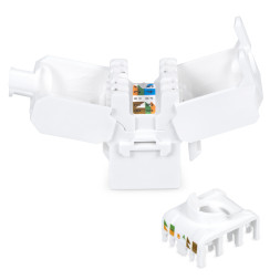 Адаптер проходной Cabeus KJ-RJ45-Cat.6a-180-Toolless (RJ45-DIDC, CAT.6A, UTP, Keystone Jack) (7964c)