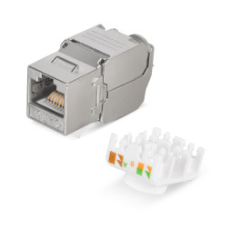 Адаптер проходной Cabeus KJ-RJ45-Cat.6a-SH-180-Toolless (RJ45-DIDC, CAT.6A, FTP, Keystone Jack) (7655c)