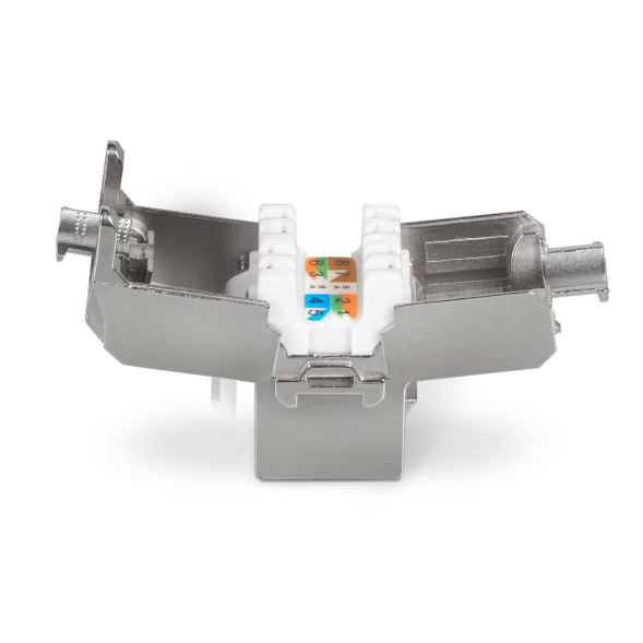 Адаптер проходной Cabeus KJ-RJ45-Cat.6a-SH-180-Toolless (RJ45-DIDC, CAT.6A, FTP, Keystone Jack) (7655c)