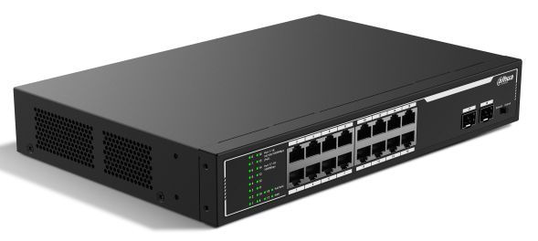 Коммутатор Dahua DH-SG1018LP-2F (16 x RJ45 1G, 2 x SFP 1G, PoE 135 W)