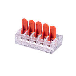 Клемма соединительная Cabeus MX-615 (11405c) (1 полюс, 5 зажимов, 0.5–6.0 мм², с рычагом; аналог WAGO 221-615)