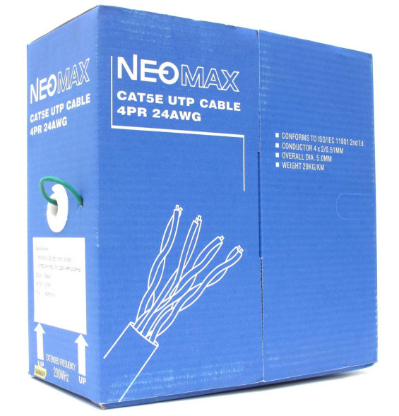 Кабель Neomax NM10111 (U/UTP, CAT.5E, PVC, 305 м, зеленый)