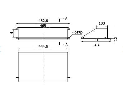 Полка Hyperline TASG1-380-RAL9004