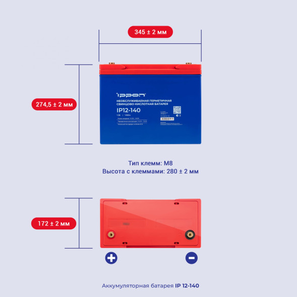 Батарея аккумуляторная Ippon IP 12-140 (1734539)