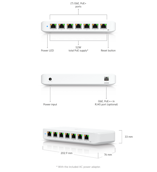Коммутатор Ubiquiti UniFi Switch Ultra 210W