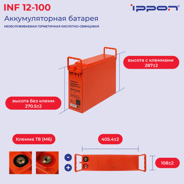 Батарея аккумуляторная Ippon INF 12-100 (2005319)