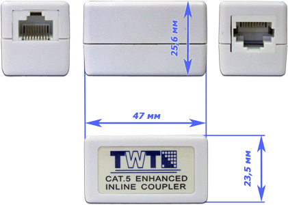 Адаптер проходной Lanmaster TWT-CP45UTP5E