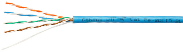 Кабель Cabeus UTP-4P-Cat.5e-SOLID-BL-50 (7248c-6) (U/UTP, CAT.5E, PVC, 50 м, синий)