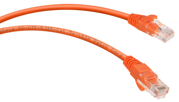Патч-корд Cabeus PC-UTP-RJ45-Cat.6-5m-OR-LSZH (11186c) (U/UTP, CAT.6, LSZH, 5 м, оранжевый)