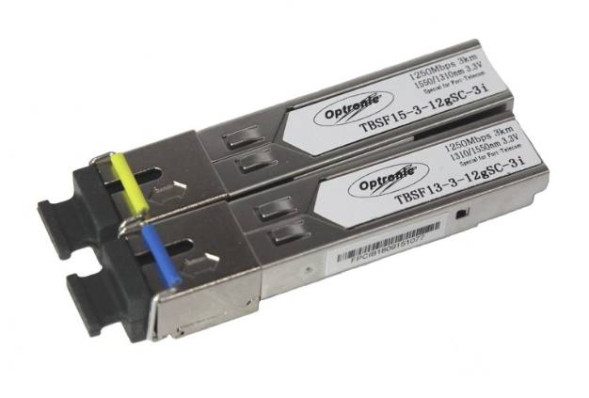 Комплект трансиверов TFortis TBSF-13-3-12gSC-3i 1310 + TBSF-15-3-12gSC-3i 1550