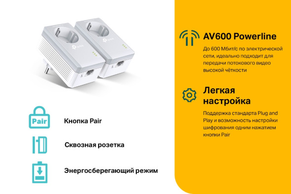 Комплект PowerLine-адаптеров TP-Link TL-PA4010P KIT