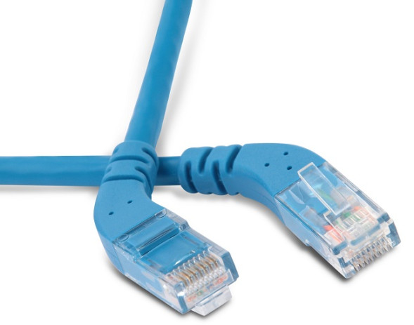 Патч-корд угловой Hyperline PC-APM-UTP-RJ45/L45-RJ45/L45-C6-1M-LSZH-BL (UTP, CAT.6, 1 м, синий)