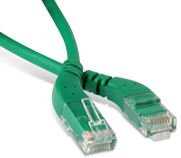 Патч-корд угловой Hyperline PC-APM-UTP-RJ45/L45-RJ45/L45-C6-1M-LSZH-GN (UTP, CAT.6, 1 м, зеленый)