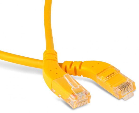 Патч-корд угловой Hyperline PC-APM-UTP-RJ45/L45-RJ45/L45-C6-1M-LSZH-YL (UTP, CAT.6, 1 м, желтый)