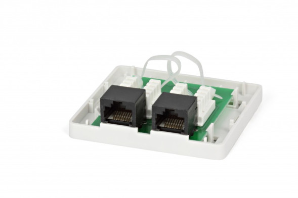 Розетка Hyperline SB2-2-8P8C-C5e-WH