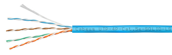 Кабель Cabeus UTP-4P-Cat.5e-SOLID-LSZH-BL-50 (9777c-6) (U/UTP, CAT.5E, LSZH, 50 м, синий)