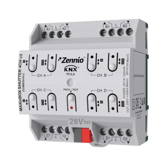KNX-актуатор жалюзи Zennio MAXinBOX SHUTTER 4CH v3 (ZIOMBSH4V3)