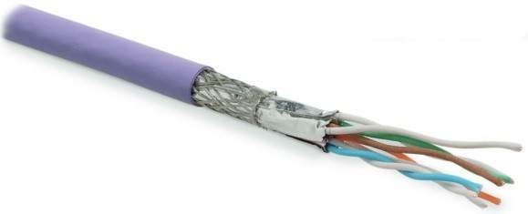 Кабель Hyperline SFTP4-C7-P26-IN-LSZH-VL-500 (S/FTP, CAT.7, LSZH, 500 м, фиолетовый)
