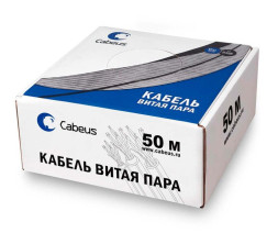Кабель Cabeus FTP-4P-Cat.5e-SOLID-OUT-PE-UV-50 (11792c-6) (F/UTP, CAT.5E, PE, 50 м, черный)