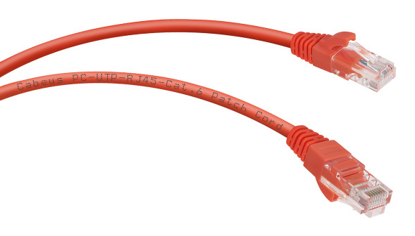 Патч-корд Cabeus PC-UTP-RJ45-Cat.6-2m-RD (8693c) (U/UTP, CAT.6, PVC, 2 м, красный)