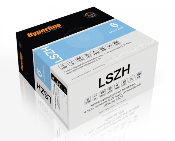 Кабель Hyperline UFTP4-C6-P26-IN-LSZH-GY-100 (U/FTP, CAT.6, LSZH, 100 м, серый)