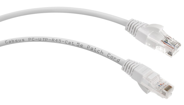Патч-корд Cabeus PC-UTP-RJ45-Cat.5e-0.15m-WH (8991c) (U/UTP, CAT.5E, PVC, 0.15 м, белый)