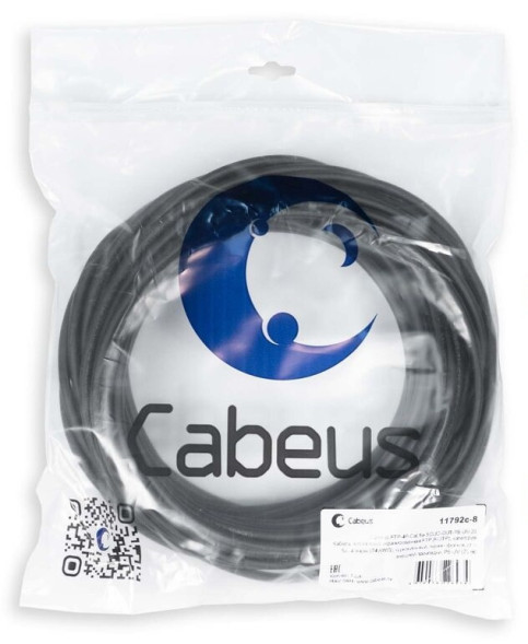 Кабель Cabeus FTP-4P-Cat.5e-SOLID-OUT-PE-UV-20 (11792c-8) (F/UTP, CAT.5E, PE, 20 м, черный)