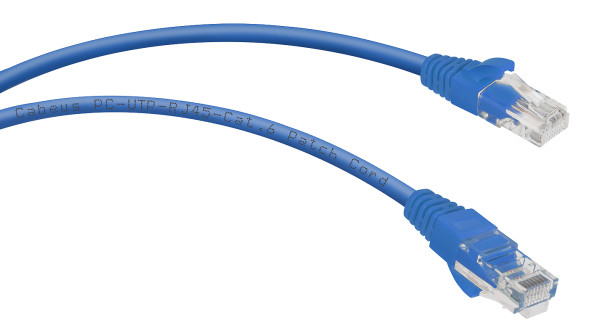 Патч-корд Cabeus PC-UTP-RJ45-Cat.6-2m-BL (8679c) (U/UTP, CAT.6, PVC, 2 м, синий)