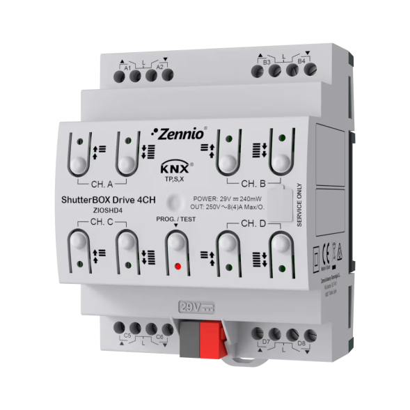 KNX-актуатор жалюзи Zennio ShutterBOX Drive 4CH (ZIOSHD4)