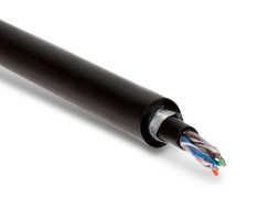 Кабель Hyperline UUTP4-C5E-S24-ARM-OUT-PE/PE-BK (U/UTP, CAT.5E, PE, 1 м, черный)