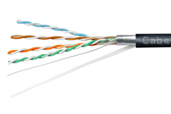 Кабель Cabeus FTP-4P-Cat.5e-SOLID-OUT-LSZH-UV-25 (7176c-7) (F/UTP, CAT.5E, LSZH, 25 м, черный)