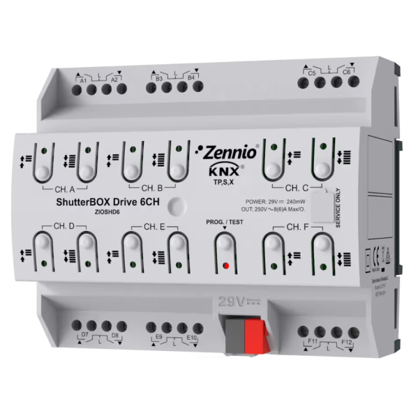 KNX-актуатор жалюзи Zennio ShutterBOX Drive 6CH (ZIOSHD6)