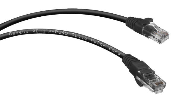 Патч-корд Cabeus PC-UTP-RJ45-Cat.6-2m-BK (8665c) (U/UTP, CAT.6, PVC, 2 м, черный)
