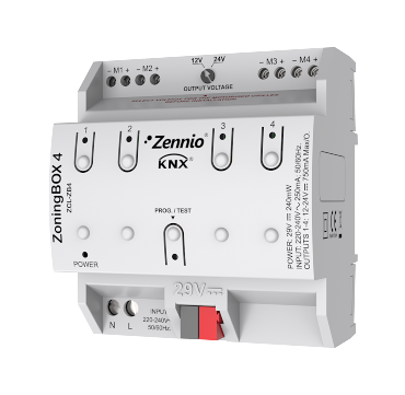 KNX-актуатор зонального управления кондиционером Zennio ZoningBOX 4 (ZCL-ZB4)