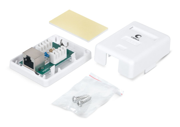 Розетка накладная Cabeus WS-8P8C-Cat.5e-SH-1 (7485c) (1 x RJ45, CAT.5E, экранированная, белая)