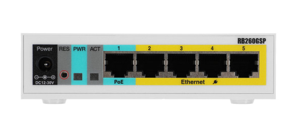 Коммутатор MikroTik RB260GSP (CSS106-1G-4P-1S)