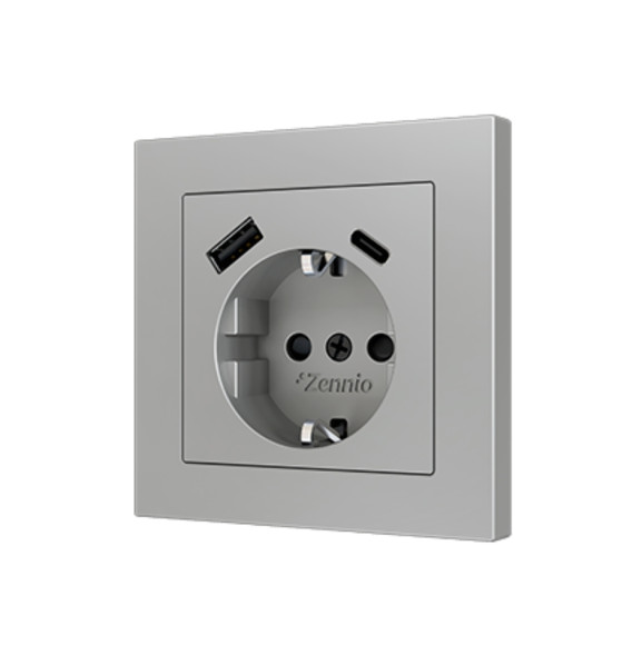Накладка на USB-розетку Zennio ZS55 ZS55CSC2USS (Серебро)