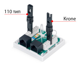 Розетка накладная Cabeus WS-8P8C-Cat.6-2 (7482c) (2 x RJ45, CAT.6, белая)