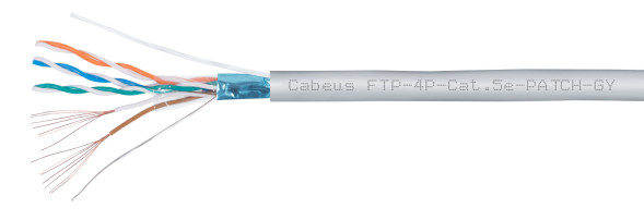 Кабель Cabeus FTP-4P-Cat.5e-PATCH-GY (7202c) (F/UTP, CAT.5E, PVC, 305 м, серый) 